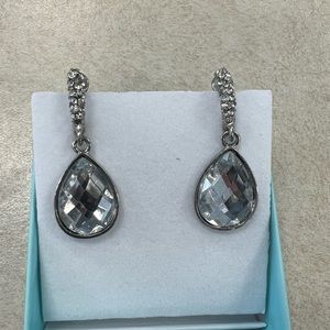 Dangling crystal silver costume earrings!